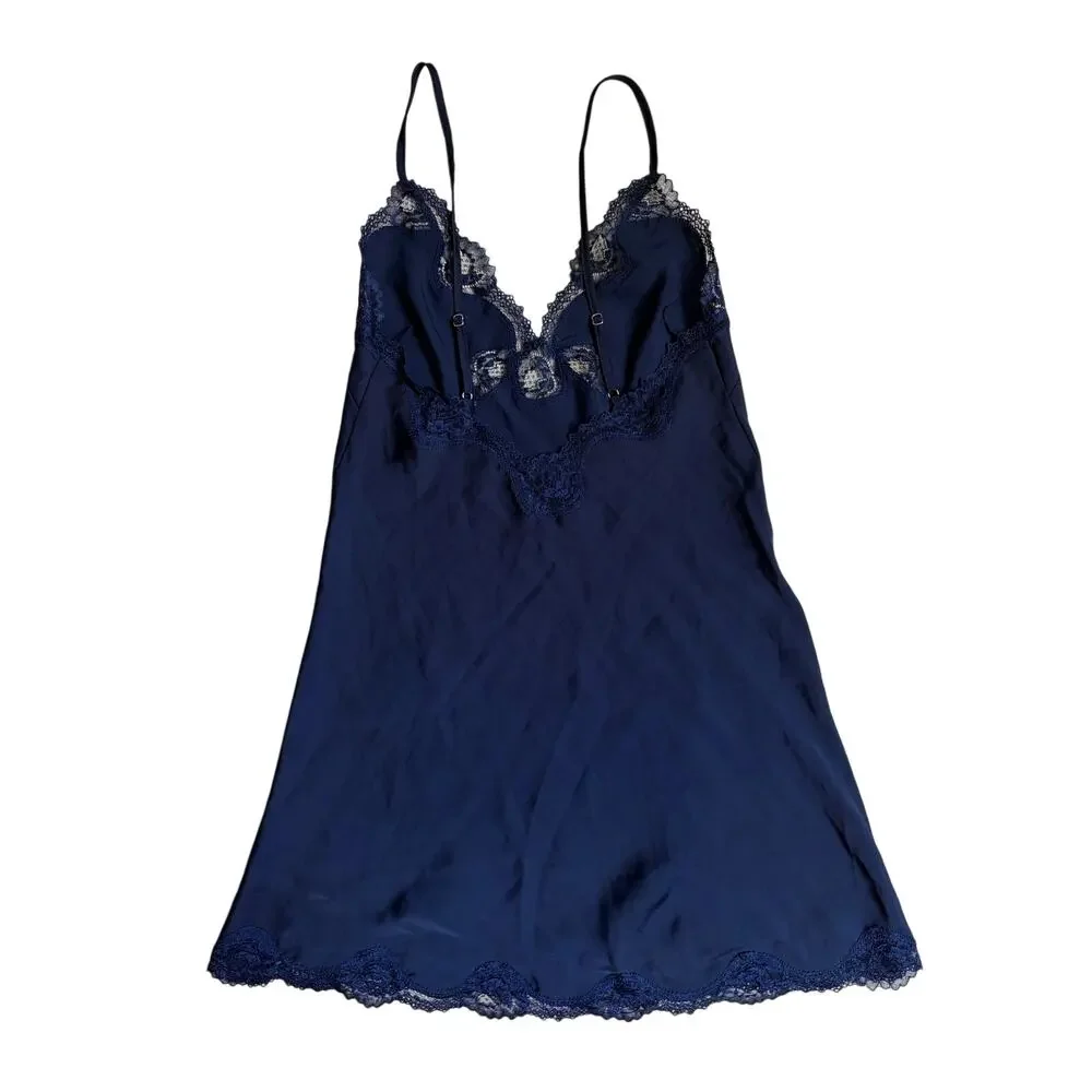 Victoria's Secret Satin Slip Dress (Navy Blue) - Extra Small